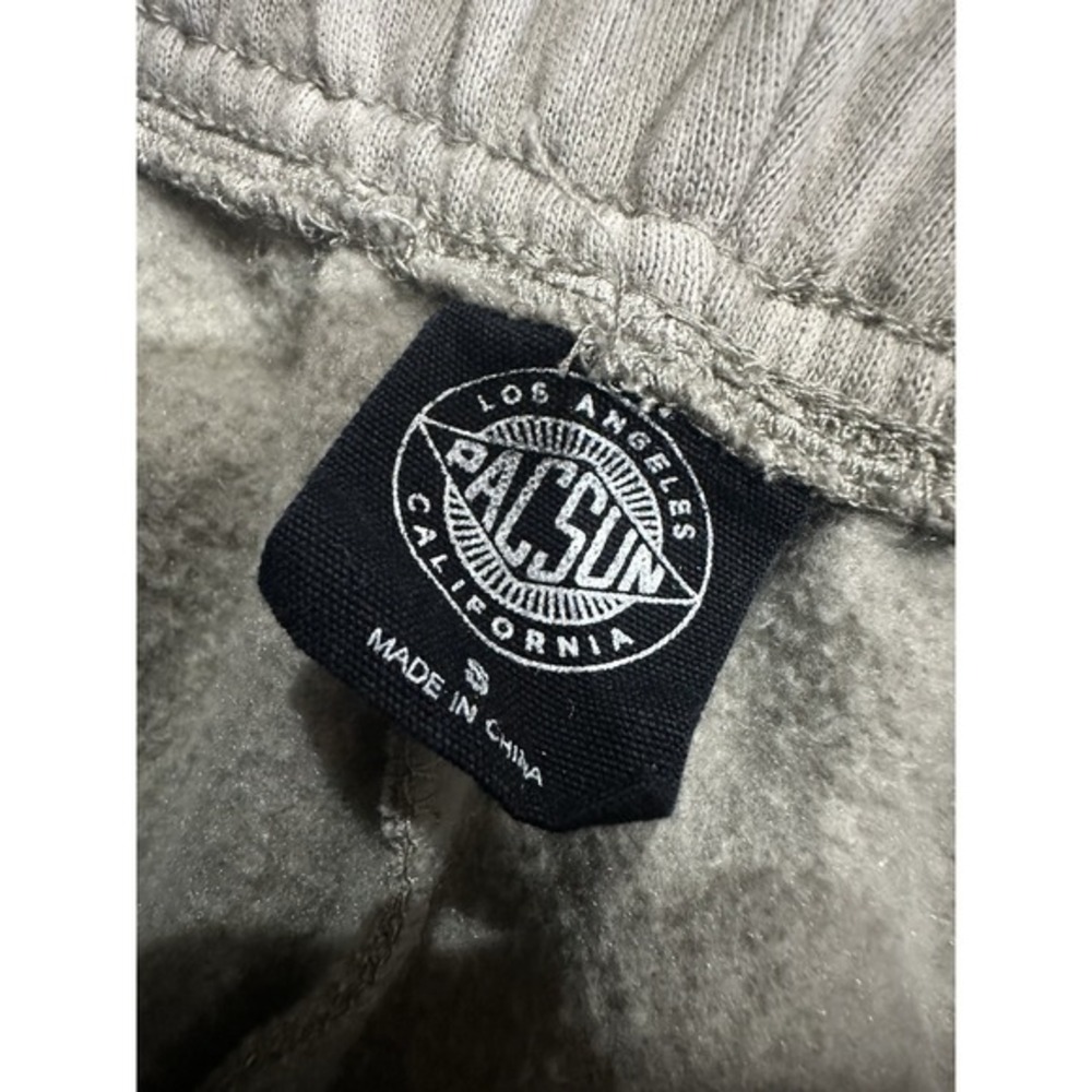 Pacsun Peace Sign & Smiley Sweatpants Women's Small Drawstring Cuffed Beige? - Picture 3 of 5